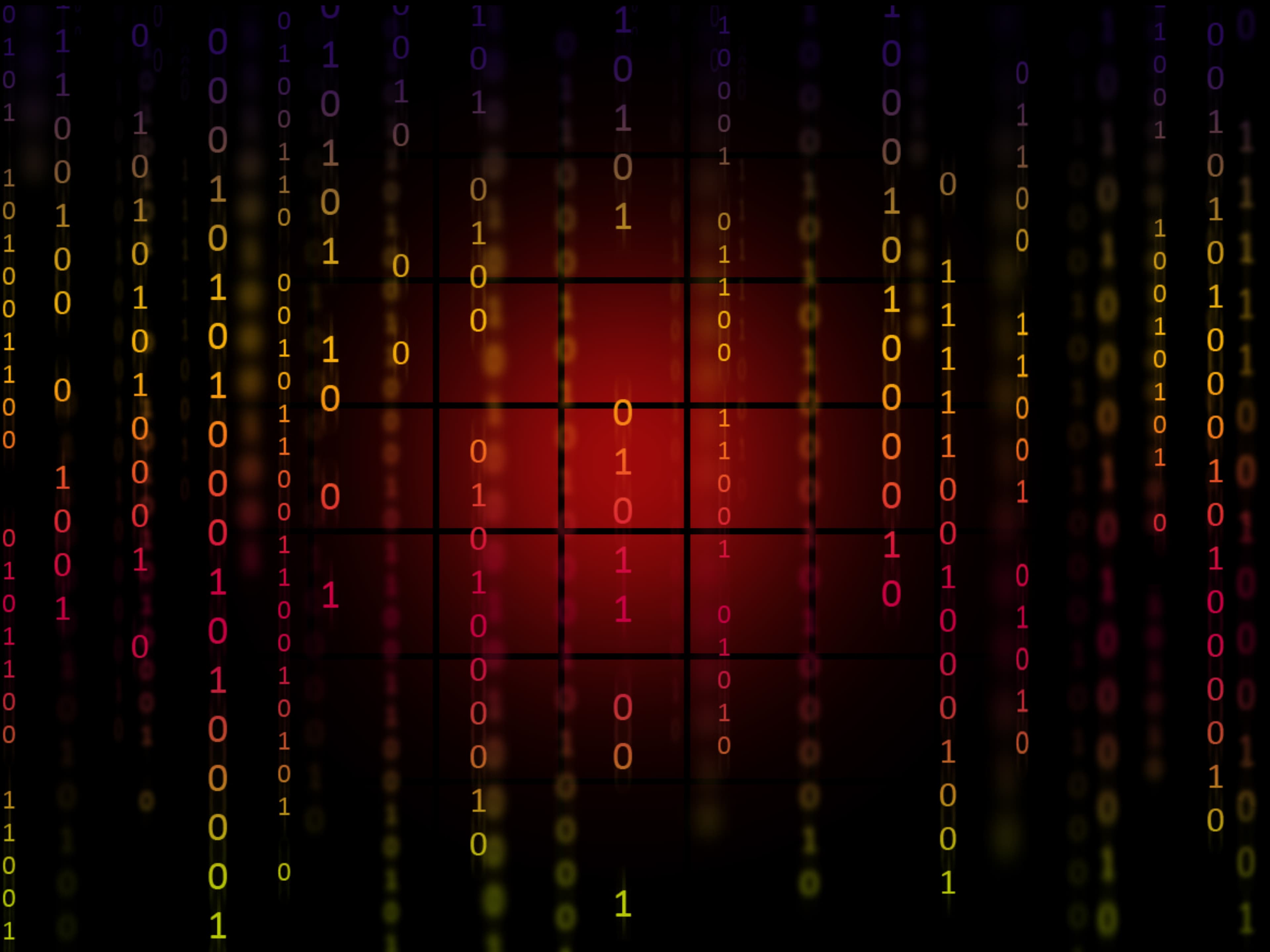 red binary code background matrix style