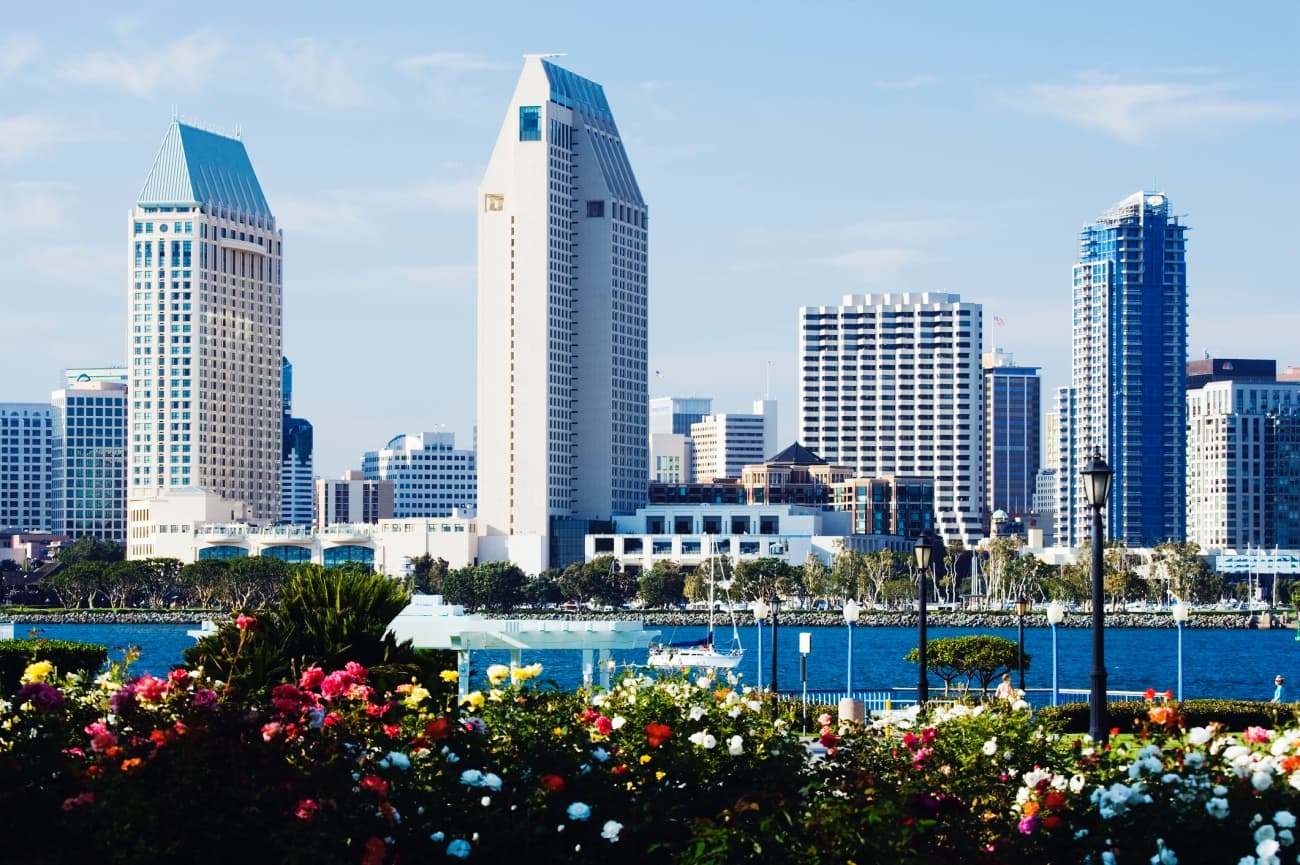 View of San Diego, Ca skyline from Coronado Island