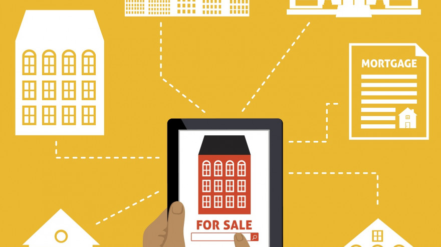 Illustration showing someone on a tablet executing real estate transactions express加速软件