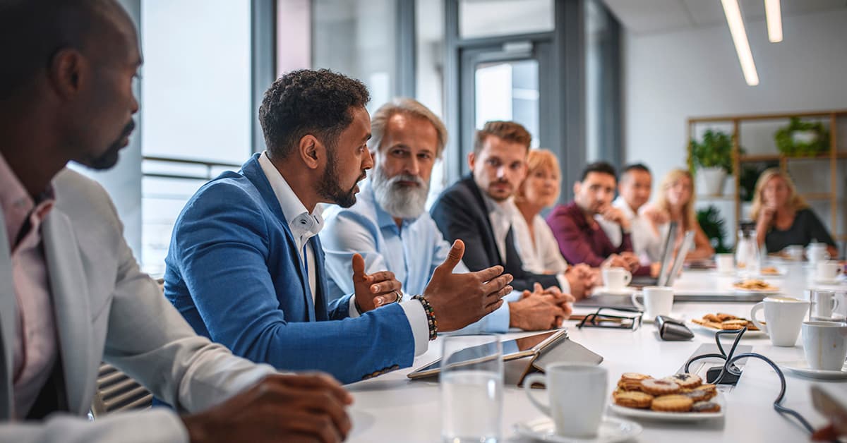Meeting in a conference room Meeting in a conference room