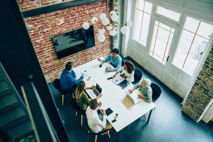 Overhead view of business meeting, Association Models Planning Tool