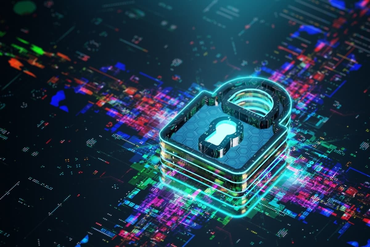 Padlock technology concept illustration
