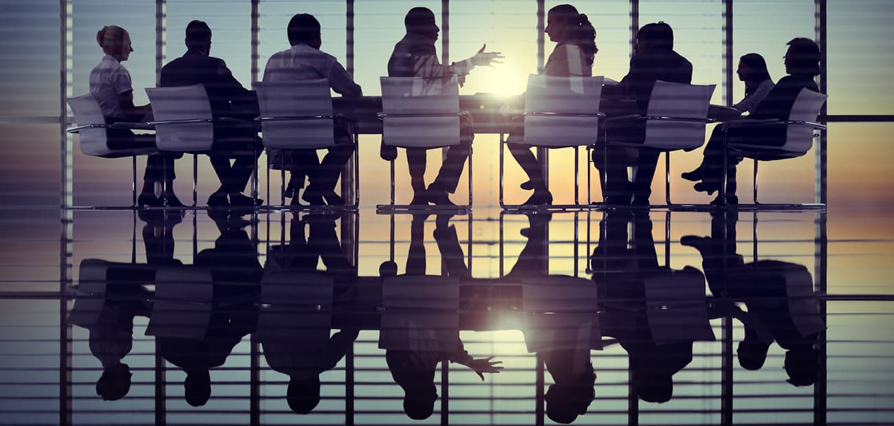 Boardroom Meeting at Dusk