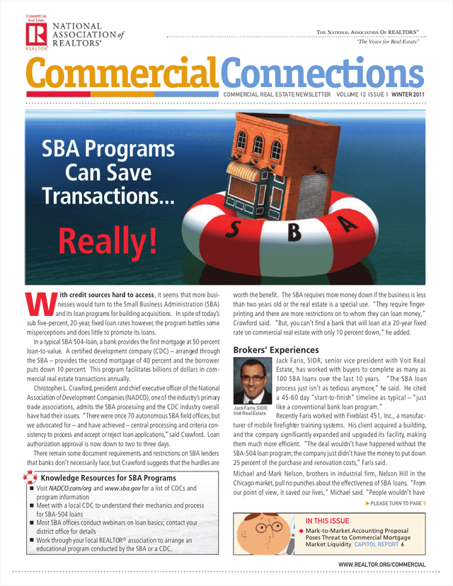 Winter 2011: SBA Programs Can Save Transactions Cover