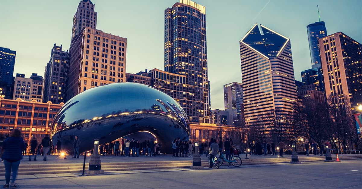 "The Bean" Cloud Gate sculpture in Chicago "The Bean" Cloud Gate sculpture in Chicago