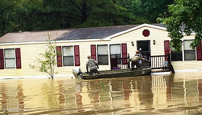 Resident rescued from August 2016 Louisiana flood. Resident rescued from August 2016 Louisiana flood.