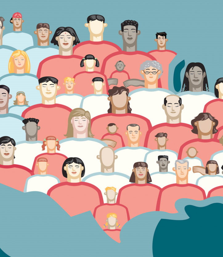 Vector illustration of the U.S. Census. A hand has a clipboard and is counting the many unique cultural faces of America. Vector illustration of the U.S. Census. A hand has a clipboard and is counting the many unique cultural faces of America.