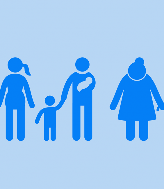 Multigenerational family silhouette Multigenerational family silhouette