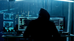 Ransomware hacker in hoodie