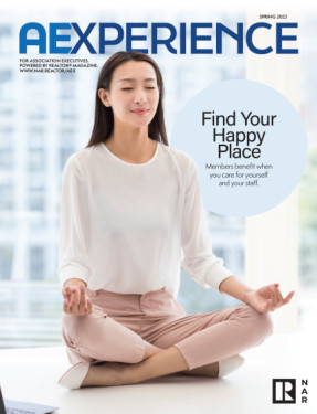 AExperience, Spring 2023 issue cover Find Your Happy Place
