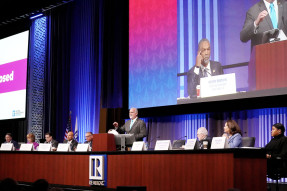 Long shot of Board of Directors on stage at the 2024 REALTORS® Legislative Meetings