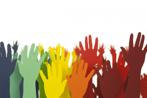 Raised hands collage Raised hands collage