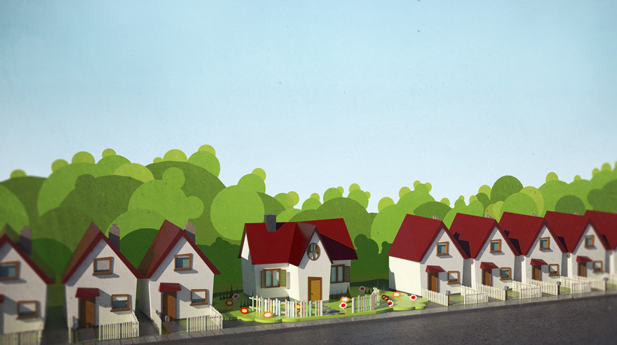 Illustration of a row of houses Illustration of a row of houses