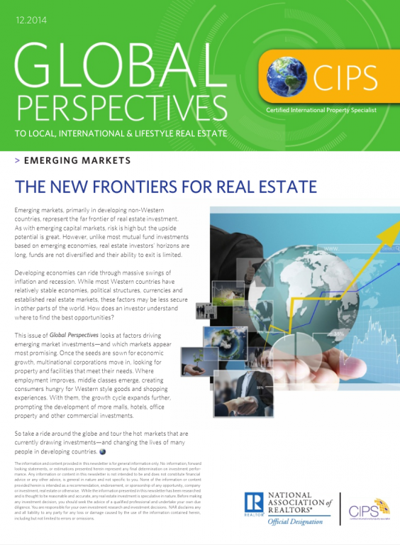 Cover of the December 2014 issue of Global Perspectives: Emerging Markets