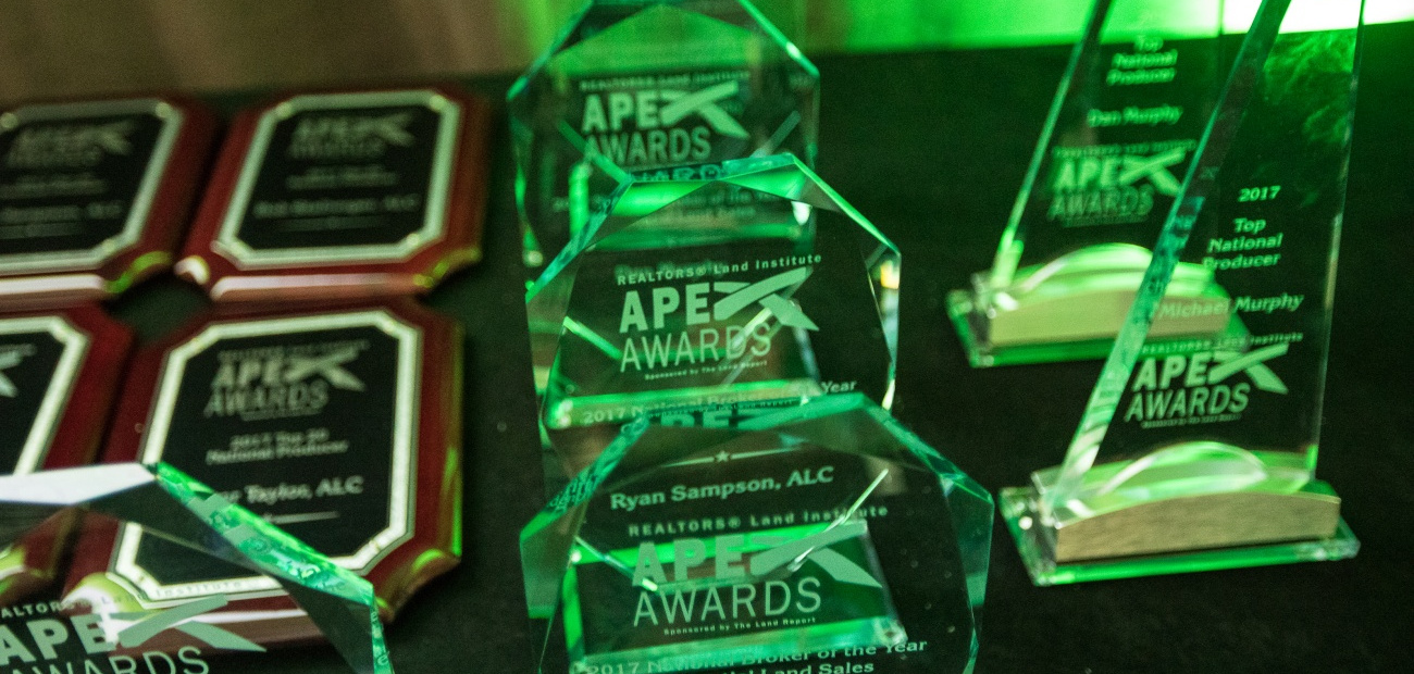 Trophies featured at the 2021 Apex Awards