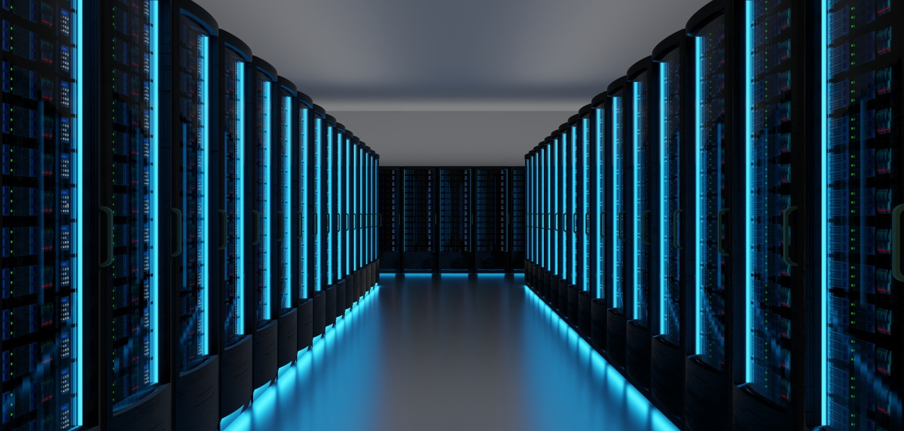 Futuristic Data Center Server Room