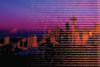 Seattle skyline with purple/red overlay for AE Institute 2023