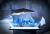 digital hologram of urban, commercial buildings, commercial planning emerging technology